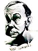 "Self Portrait Caricature, Scowling"