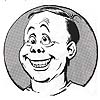 "Self Portrait Caricature, Smiling" (BW)